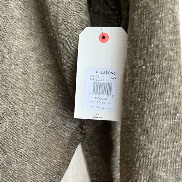 Billabong Womens Pullover Hooded Sweater Size Medium Olive Green These Days NWT - Picture 8 of 15